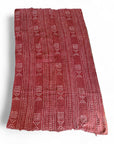 African Mudcloth Throw - Red/Rust