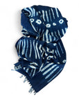 African Mudcloth Throw - Indigo