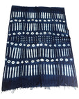 African Mudcloth Throw - Indigo