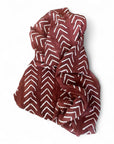African Mudcloth Throw - Red/Rust