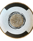 African Beaded Shield - White/Black
