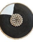 African Beaded Shield - White/Black