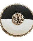 African Beaded Shield - White/Black