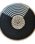 African Beaded Shield - White/Black