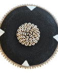 African Beaded Shield - White/Black