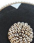 African Beaded Shield - White/Black