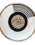 African Beaded Shield - White/Black