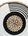 African Beaded Shield - White/Black