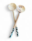 Wooden African Serving Spoons - Black/White