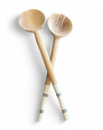 Wooden African Serving Spoons - White