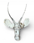 Steel Springbok - White/Silver - M/L Wall Decor