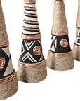 Beaded Wooden Giraffe Statue - Black/Ethnic Copper Range
