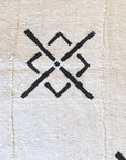 African Mudcloth Cushion/Scatters - White 60x60cm