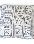 African Mudcloth Cushion/Scatters - White 60x60cm