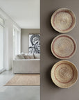 Makenge Baskets - Natural/Rust 3 piece set 45-50cm
