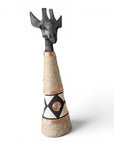 Beaded Wooden Giraffe Statue - Black/Ethnic Copper Range