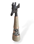 Beaded Wooden Giraffe Statue - Black/Ethnic Copper Range