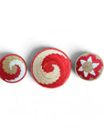Rwanda Basket Wall Decor Set - 3 Piece "Pink/Natural" (Sisal Imported)