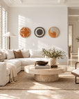 Rwanda Basket Wall Decor Set - 3 Piece Orange/Olive (Sisal Imported)