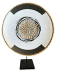 African Beaded Shield - White/Black
