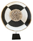 African Beaded Shield - Black/White