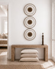 African Beaded Shield - White / Black Mesh