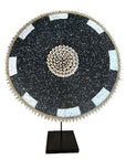 African Beaded Shield - White/Black