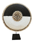 African Beaded Shield - White/Black