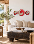 Rwanda Basket Wall Decor Set - 3 Piece "Pink/Natural" (Sisal Imported)