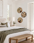 Rwanda Basket Wall Decor Set - 3 Piece Blue/Ochre/Olive (Sisal Imported)