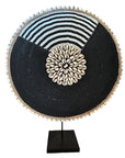 African Beaded Shield - White/Black