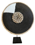 African Beaded Shield - White/Black