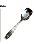 Silver Beaded African Serving Spoon Large - White/Silver