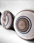 African Beaded Shield - Criss Cross White