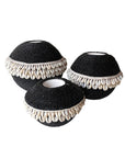 NEW - SHELL / Beaded Tea Lights - Black - eyahomeliving