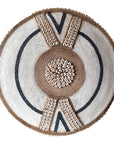 African Beaded Shield - Criss Cross White