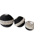 NEW - SHELL / Beaded Tea Lights - Black - eyahomeliving