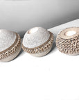 Cowrie Shell / Beaded Tea Lights - Off White