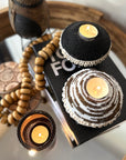 NEW -  Beaded Tea Lights - Gold - eyahomeliving