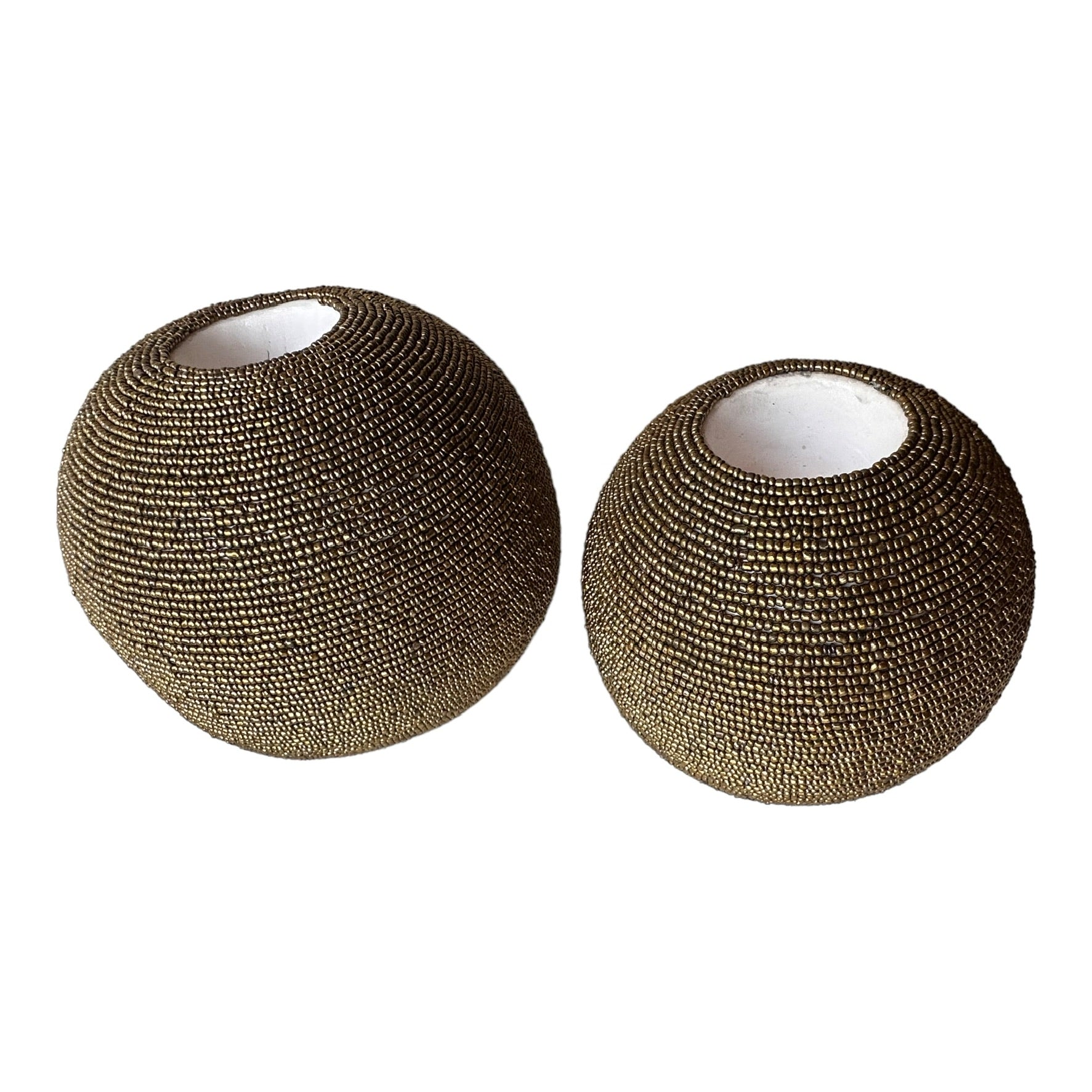 NEW -  Beaded Tea Lights - Gold - eyahomeliving