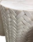 Moroccan Resin & Bone Inlay Side Table - White
