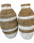 Buhera Baskets - White Stripe - eyahomeliving