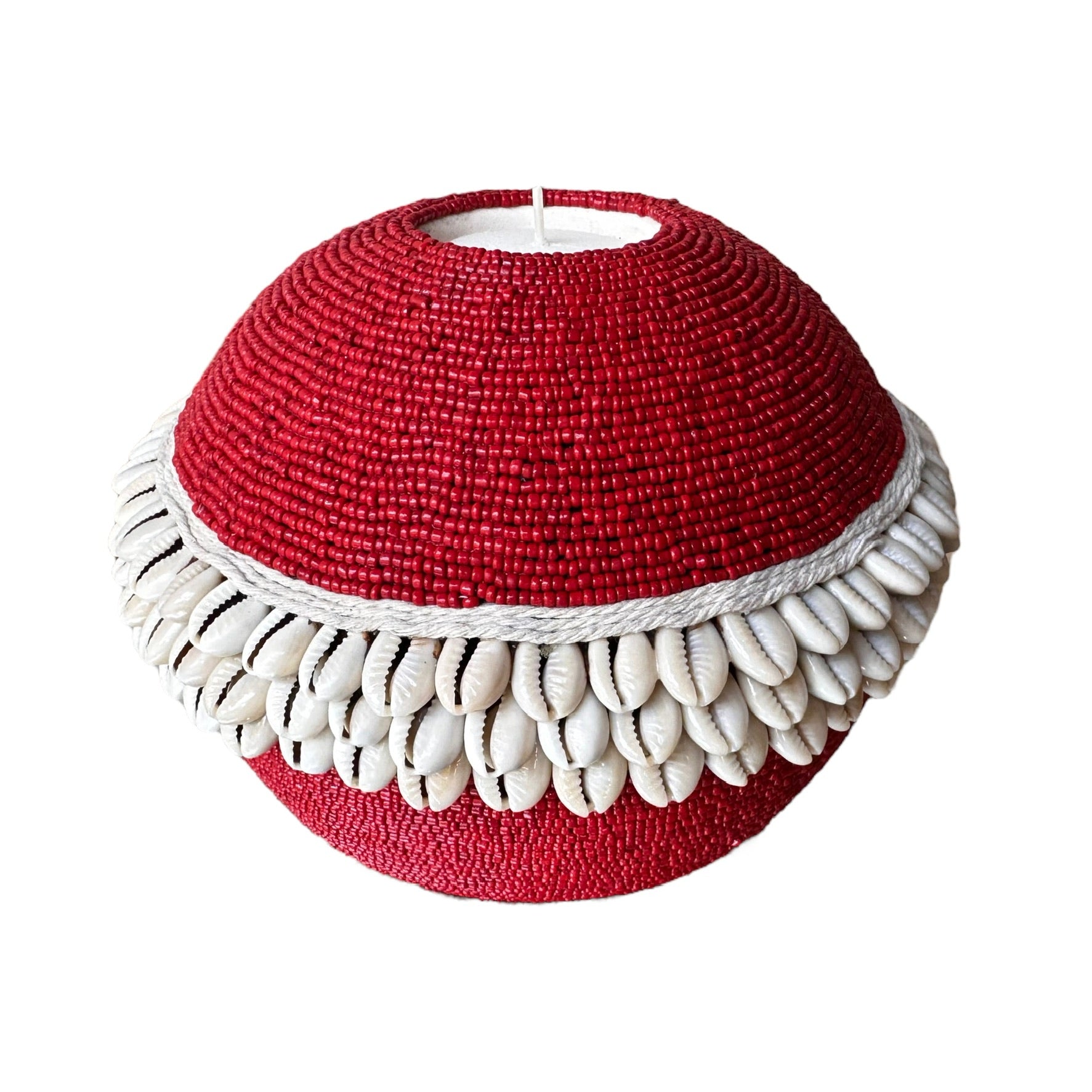 Beaded/Shell Tea Lights - RED - eyahomeliving