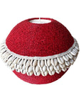 Beaded/Shell Tea Lights - RED - eyahomeliving
