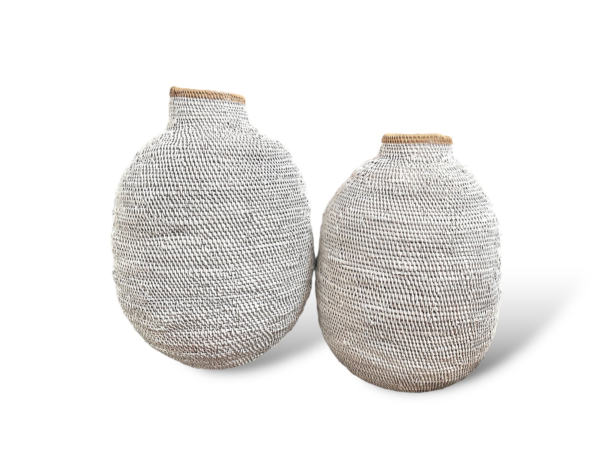 Buhera Baskets - White Stripe - eyahomeliving