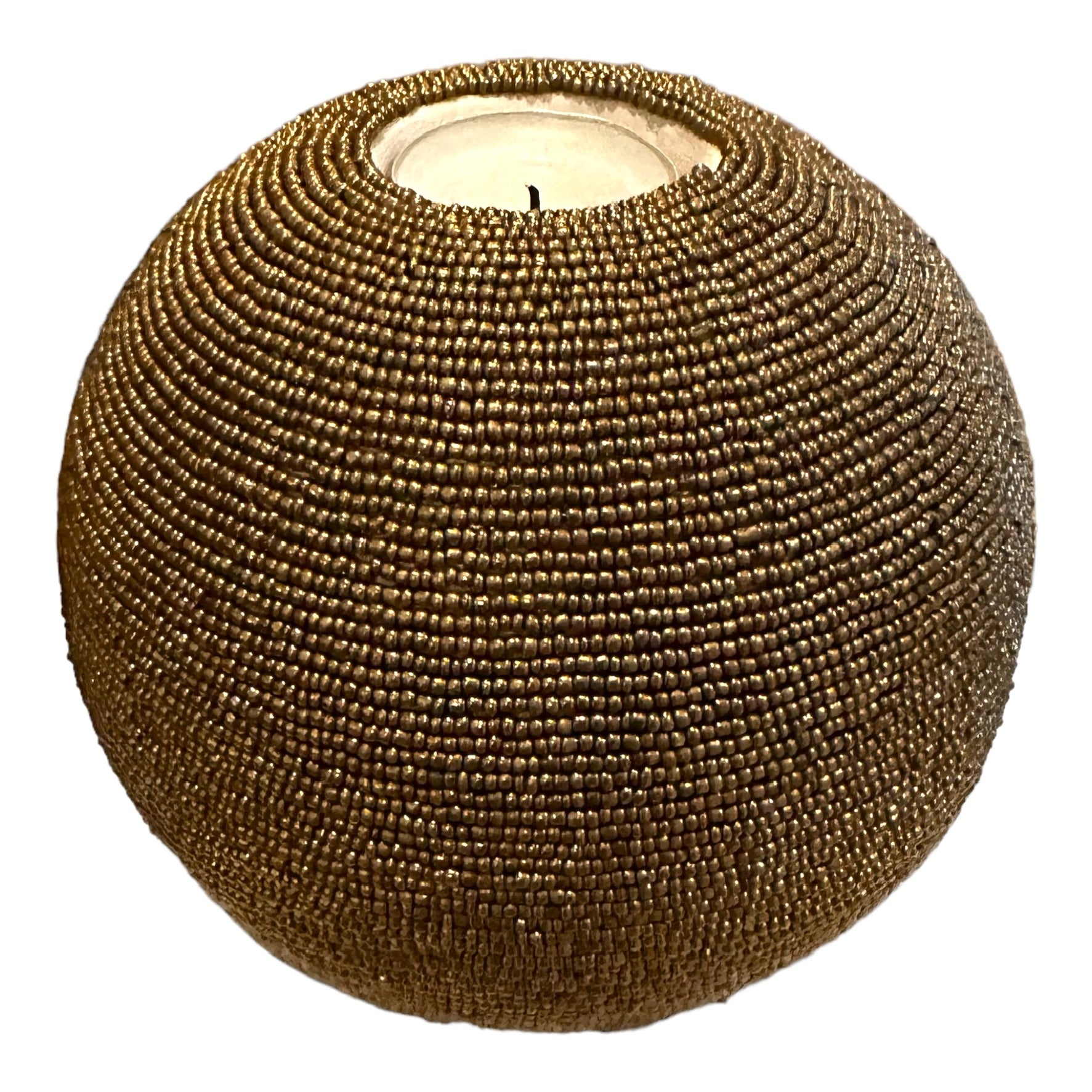 NEW -  Beaded Tea Lights - Gold - eyahomeliving