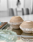 Manila Rope and Cowrie Shell Tea Lights - Natural