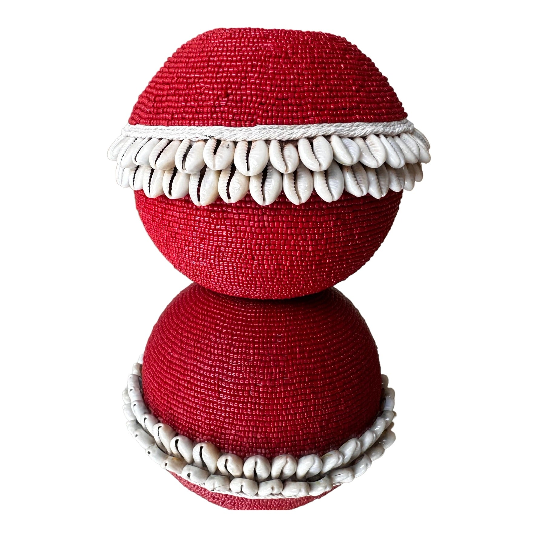 Beaded/Shell Tea Lights - RED - eyahomeliving