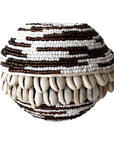 NEW - SHELL / Beaded Tea Lights - White/Copper - eyahomeliving