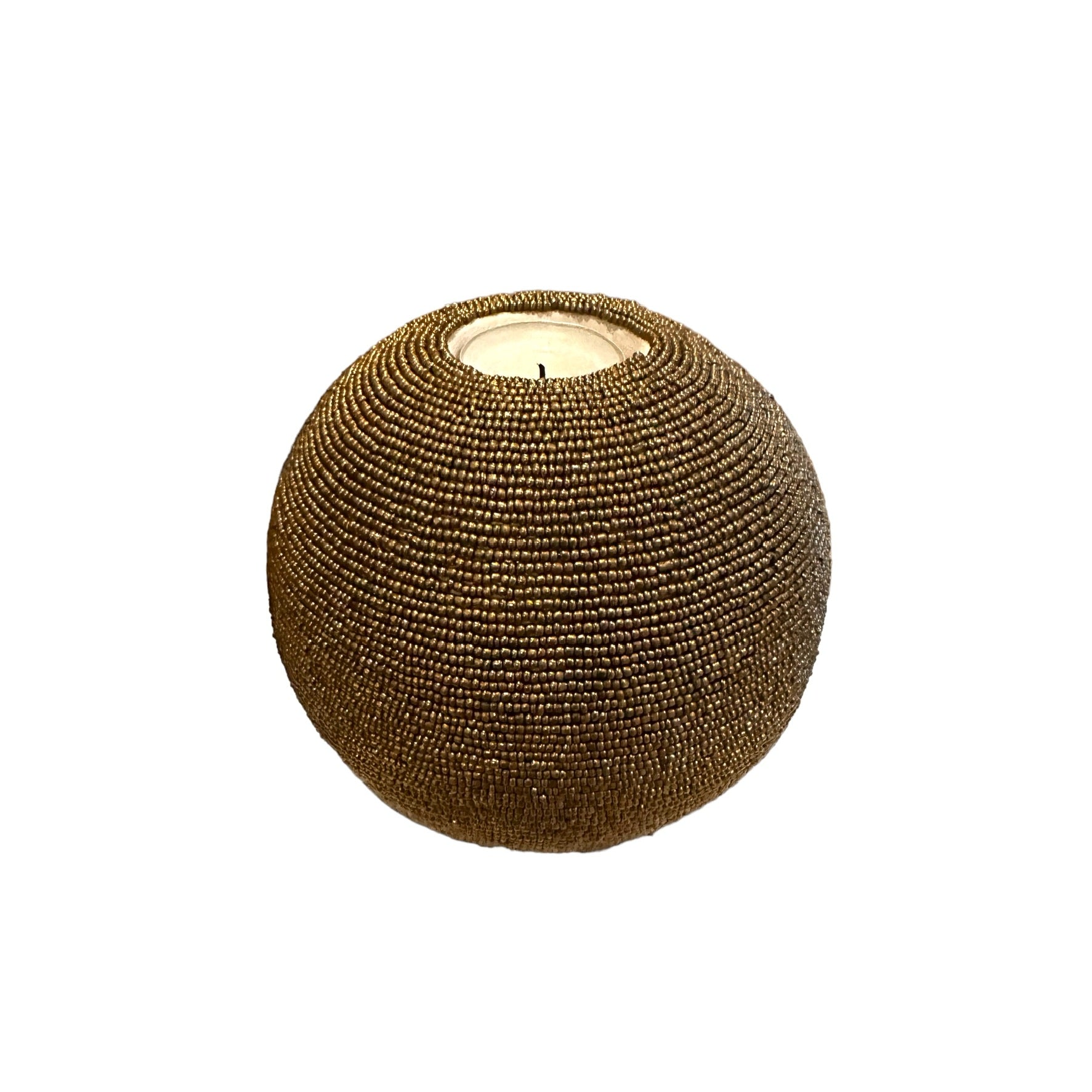 NEW -  Beaded Tea Lights - Gold - eyahomeliving